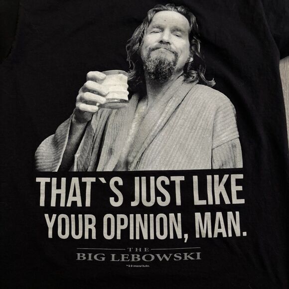 Nastrovje Potsdam The Big Lebowski Movie Tee Shirt Men’s Size Small Black White - Picture 3 of 7